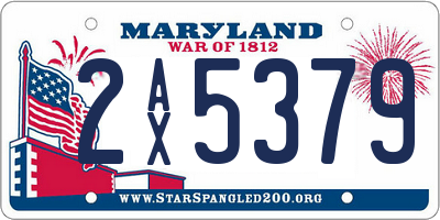 MD license plate 2AX5379