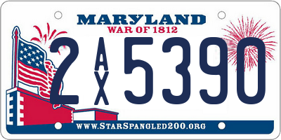 MD license plate 2AX5390
