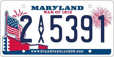 MD license plate 2AX5391