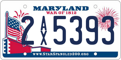 MD license plate 2AX5393