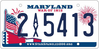 MD license plate 2AX5413