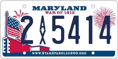 MD license plate 2AX5414