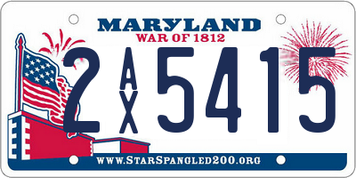 MD license plate 2AX5415