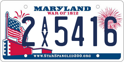 MD license plate 2AX5416
