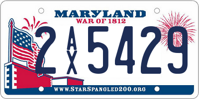 MD license plate 2AX5429