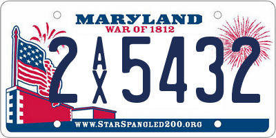 MD license plate 2AX5432