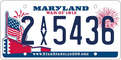 MD license plate 2AX5436