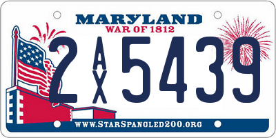 MD license plate 2AX5439