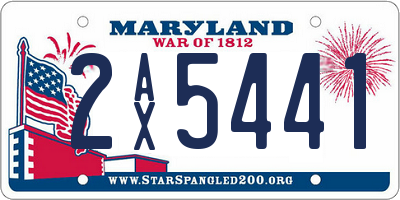 MD license plate 2AX5441