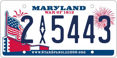 MD license plate 2AX5443