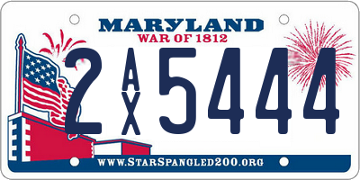 MD license plate 2AX5444