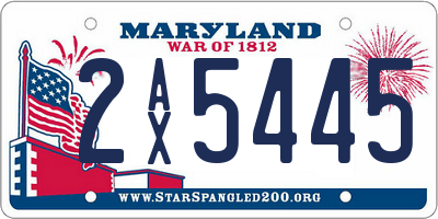 MD license plate 2AX5445