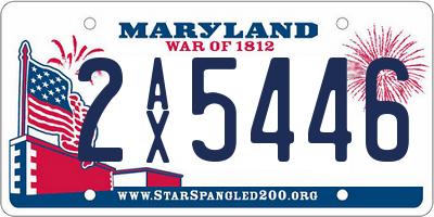 MD license plate 2AX5446