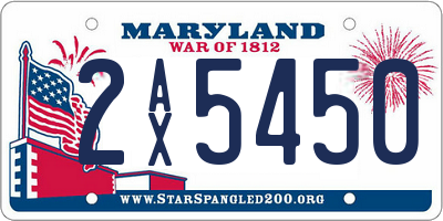 MD license plate 2AX5450