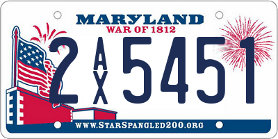 MD license plate 2AX5451