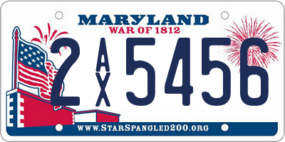 MD license plate 2AX5456