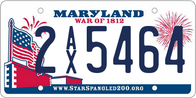 MD license plate 2AX5464