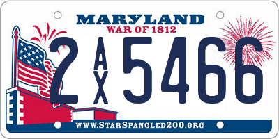 MD license plate 2AX5466