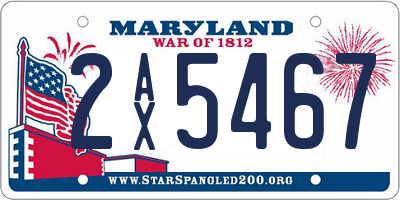 MD license plate 2AX5467