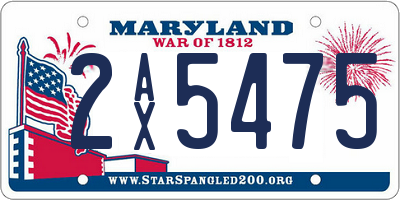 MD license plate 2AX5475