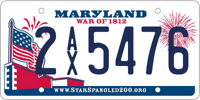 MD license plate 2AX5476