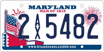 MD license plate 2AX5482