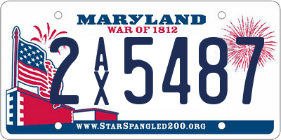 MD license plate 2AX5487