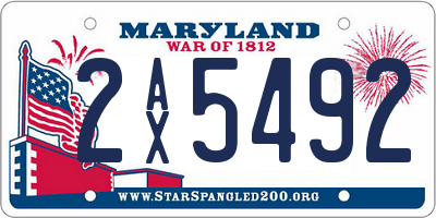 MD license plate 2AX5492