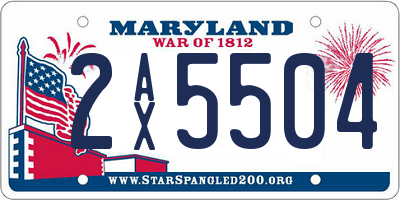 MD license plate 2AX5504