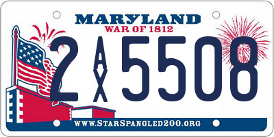 MD license plate 2AX5508