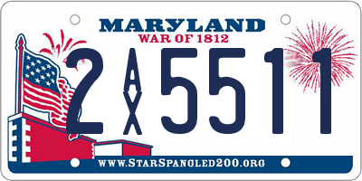 MD license plate 2AX5511