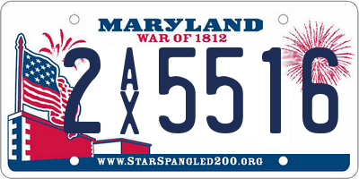MD license plate 2AX5516