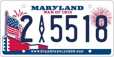 MD license plate 2AX5518