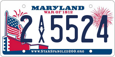 MD license plate 2AX5524