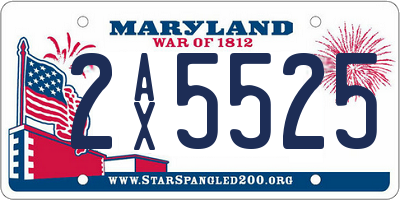 MD license plate 2AX5525
