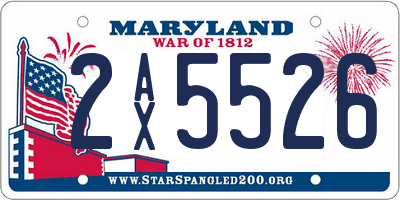 MD license plate 2AX5526