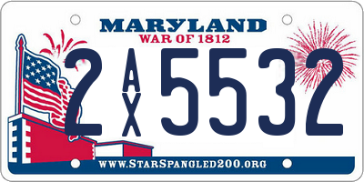 MD license plate 2AX5532