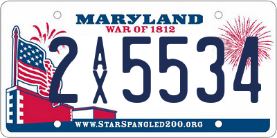 MD license plate 2AX5534