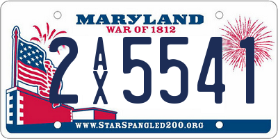 MD license plate 2AX5541