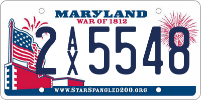 MD license plate 2AX5548