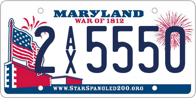 MD license plate 2AX5550