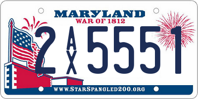 MD license plate 2AX5551