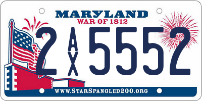 MD license plate 2AX5552