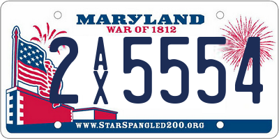 MD license plate 2AX5554