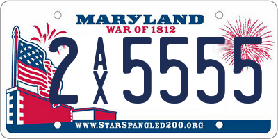 MD license plate 2AX5555