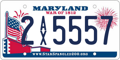 MD license plate 2AX5557