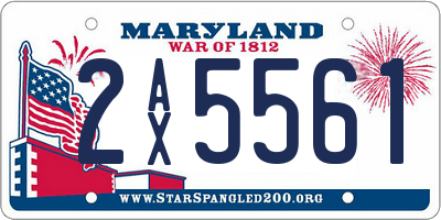 MD license plate 2AX5561