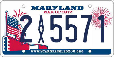 MD license plate 2AX5571