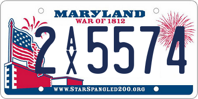 MD license plate 2AX5574