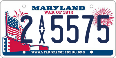 MD license plate 2AX5575